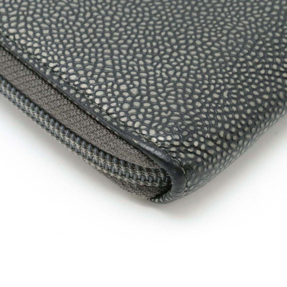 CHANEL Authentic Gray Caviar Leather Logo Wallet - Picture 4 of 9